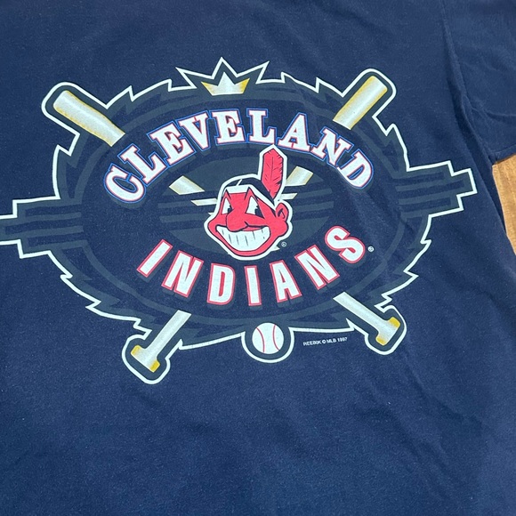 Vintage 1990’s Men’s Reebok Cleveland Indians Baseball Shirt Size Medium - Picture 2 of 7